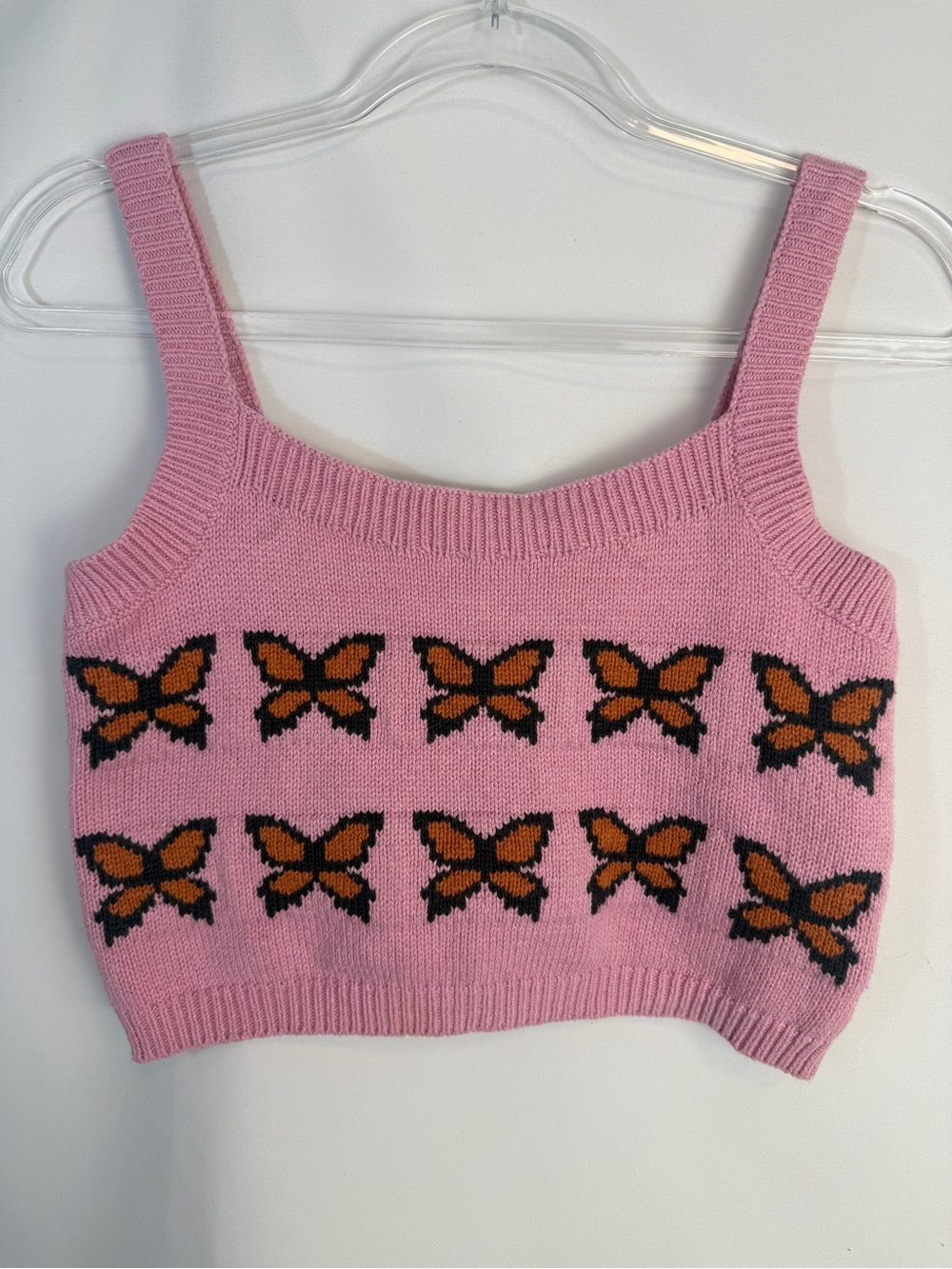 Levi's Heaven sweater tank playful intarsia-knit butterfly pattern